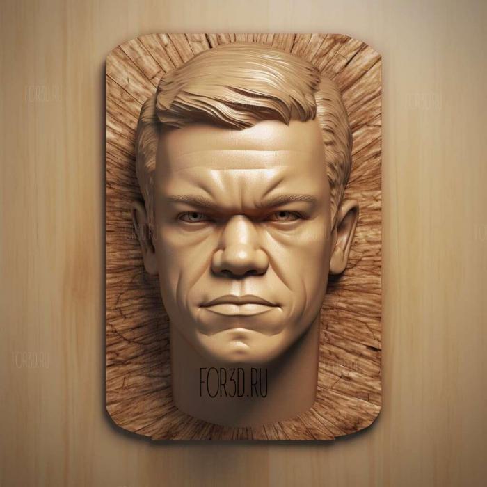 Matt Damon 2 stl model for CNC